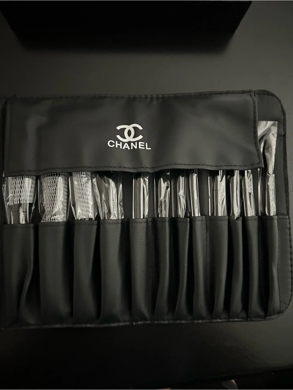 Designer inspired Black Makeup Brush Set with Protective Case